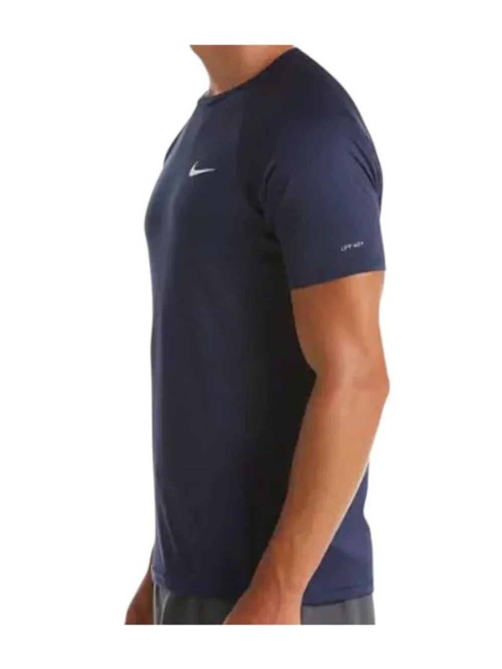 Nike Swim Navy Essential Short Sleeve Hydroguard NESSA586-440 Mens L NEW w/ Tags